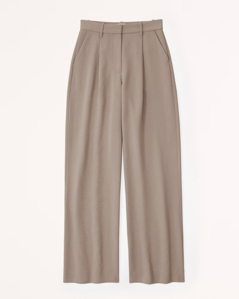 Premium Crepe Tailored Ultra Wide-Leg Pant | Abercrombie & Fitch (UK)