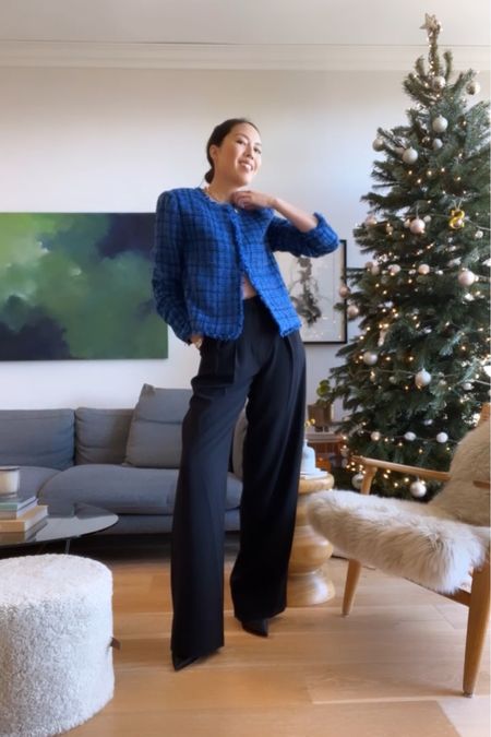 Holiday outfit

Tweed jacket
Wide leg black pants

NYE outfit
Christmas outfit
Party outfit

#LTKHoliday #LTKstyletip #LTKSeasonal
