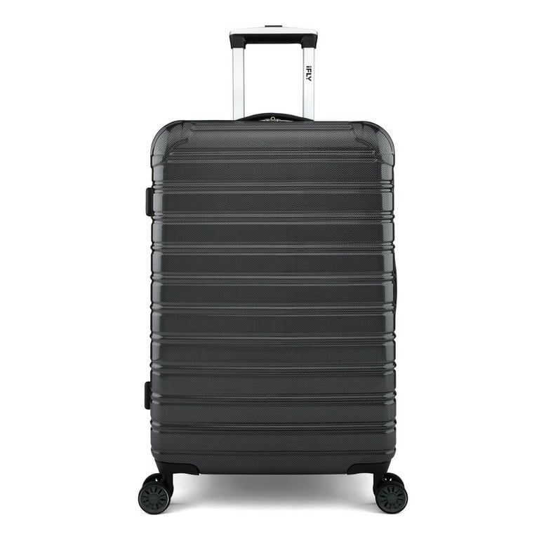 iFLY Hardside Fibertech Luggage 24" Checked Luggage, Black | Walmart (US)