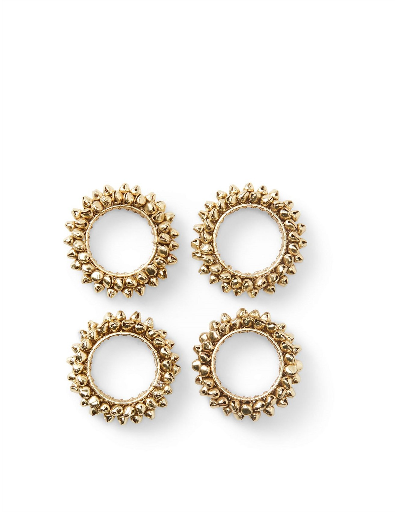 Round Shiny Gold Napkin Ring Set of 4 | David Jones (Australia & New Zealand)