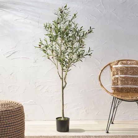Primrue Aarav Artificial Olive Tree in Pot | Wayfair North America