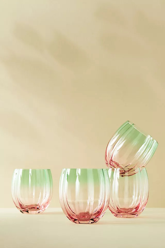 Morro Stemless Wine Glasses, Set of 4 | Anthropologie (US)