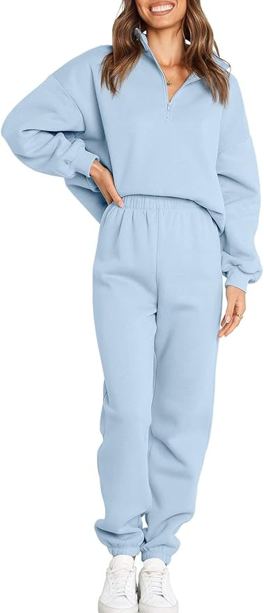 ANRABESS Women's Oversized Batwing Sleeve Lounge Sets Casual Top and Pants 2 Piece Outfits Sweats... | Amazon (US)