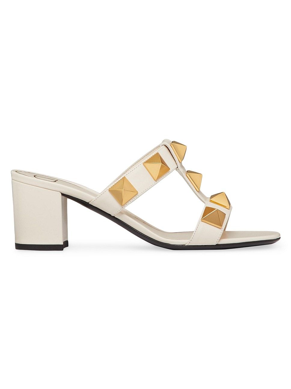 Roman Stud Calfskin Slide Sandals 60mm | Saks Fifth Avenue
