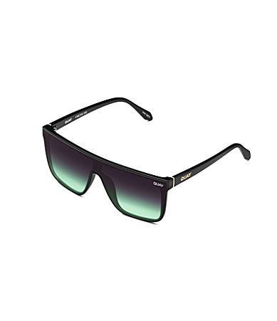 QUAY Unisex Nightfall 49mm Polarized Square Sunglasses - Black/Black Fade Mint | Dillard's