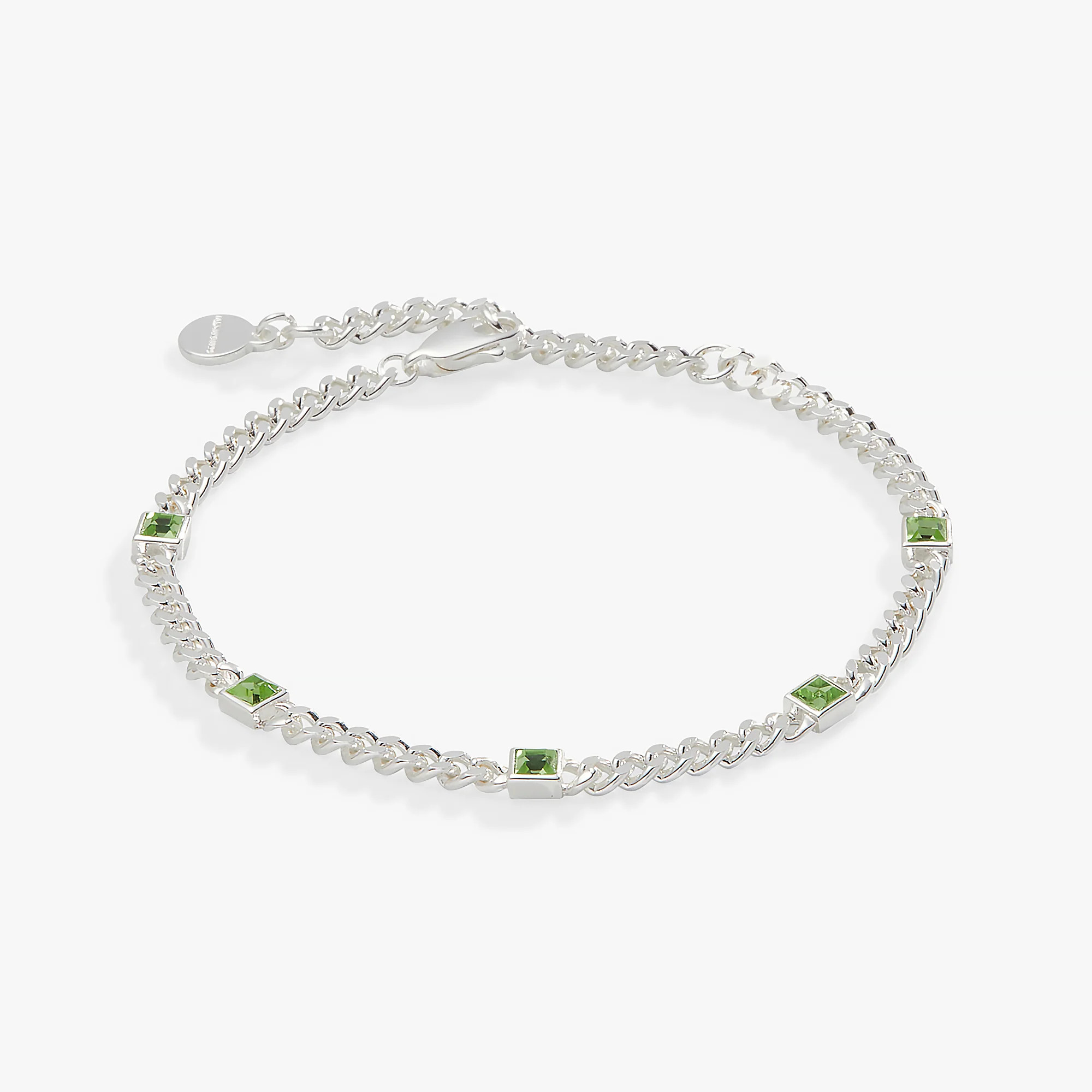Peridot Curb Chain Bracelet, August Birthstone | Alex and Ani