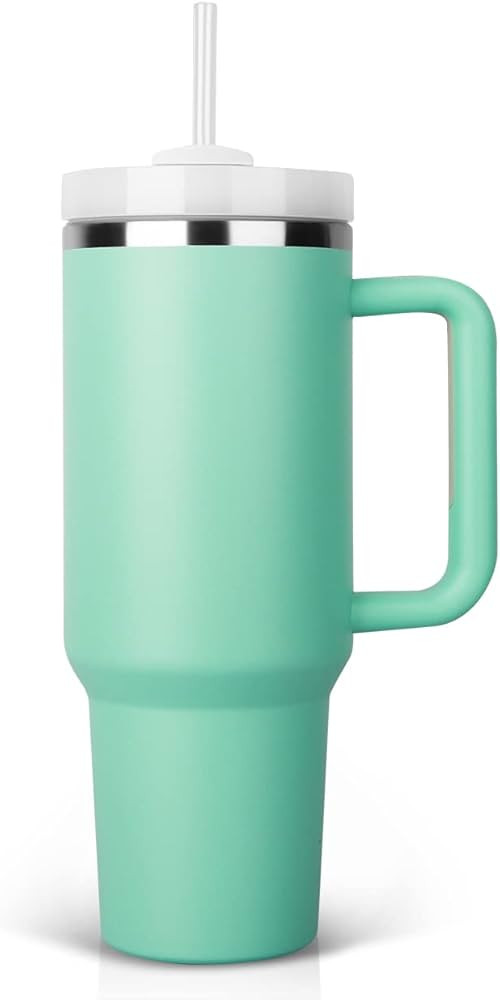 METRICCHIMP 40 oz Tumbler With Handle and Straw Lid Insulated Reusable Stainless Steel Water Bott... | Amazon (US)