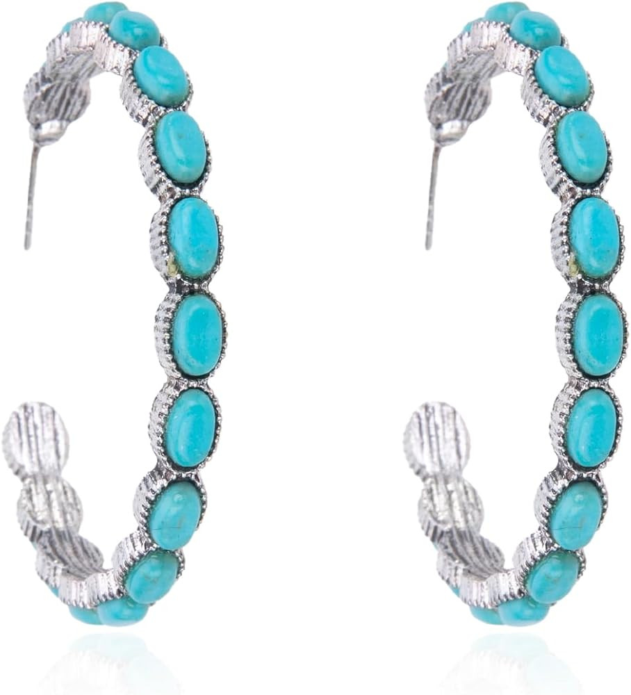 Rustic Couture's Western Hoop Earrings for Women Cowgirl Country Concho Western Statement Jewelry | Amazon (US)