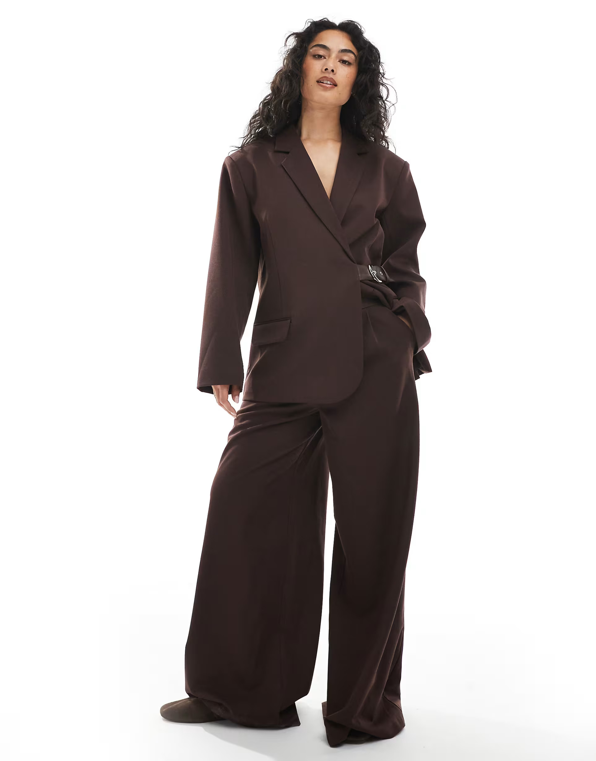 Collusion tailored wide leg trouser co-ord in chocolate | ASOS | ASOS (Global)