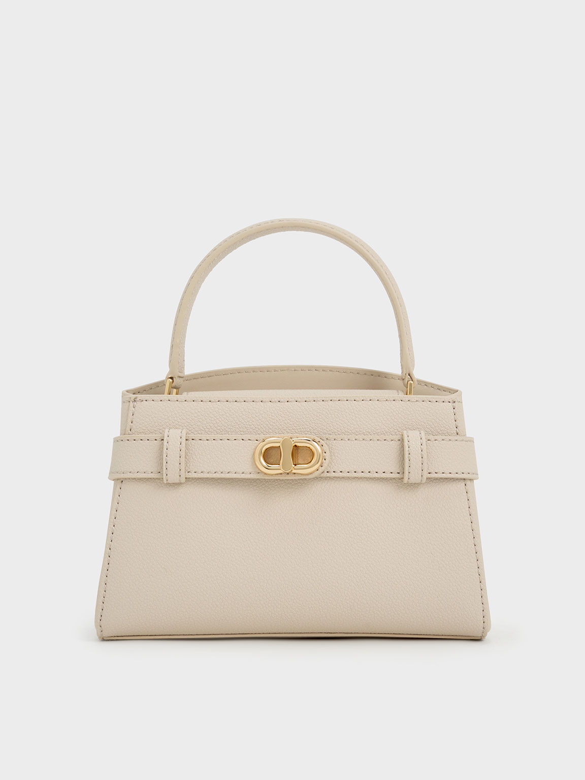 Oat Aubrielle Metallic-Buckle Top Handle Bag | CHARLES & KEITH | Charles & Keith EU