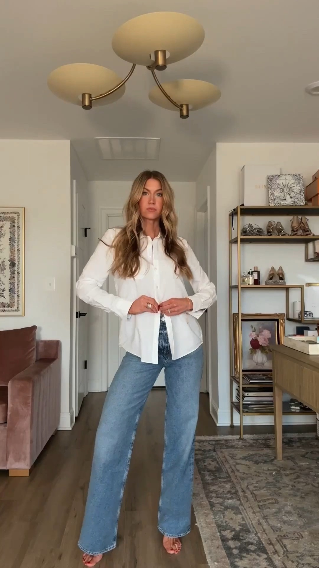 I’ve this cropped olive trench coat! Wearing S, run TTS  

White button up top: TTS, wearing a 4 - perfectly fitted on me. 

Suede kitten heels: run TTS 

#LTKgrwm #LTKdayinmylife #LTKootd