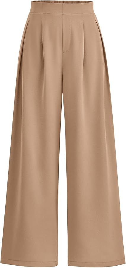 KIRUNDO Womens Summer Wide Leg Dress Pants High Waisted Palazzo Business Casual Work Office Flowy... | Amazon (US)