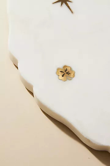 Lucky Marble Monogram Serving Board | Anthropologie (US)