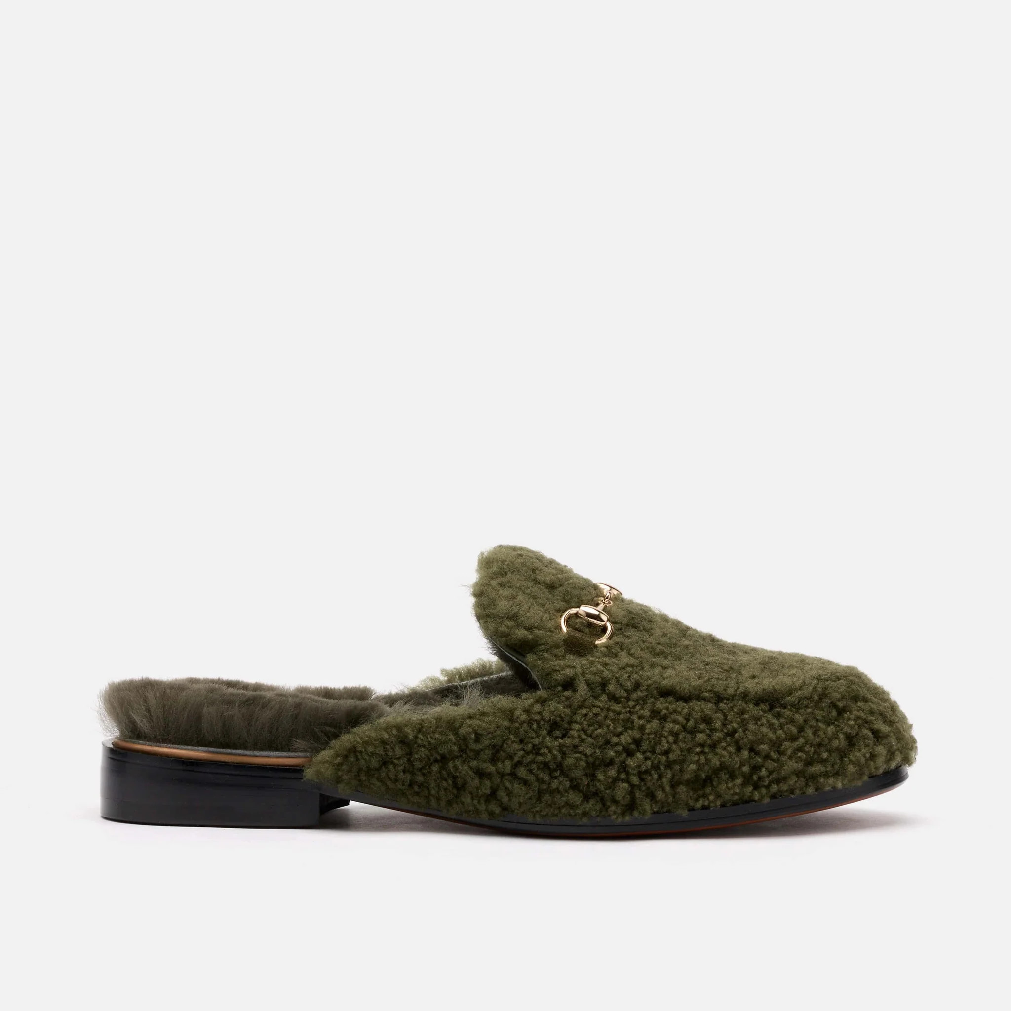 Ms. Del Sol Dark Green Bit Loafer Mule | Marc Nolan