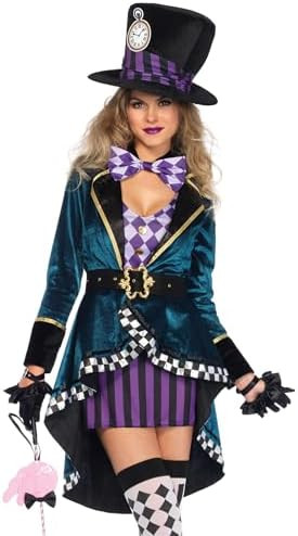 Leg Avenue Women's 5 PC Delightful Mad Hatter Costume Women | Amazon (US)