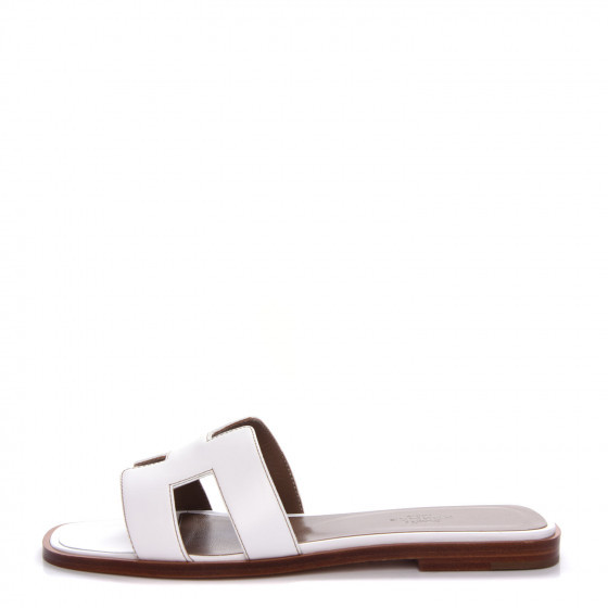 Box Calfskin Oran Sandals 37 White | Fashionphile