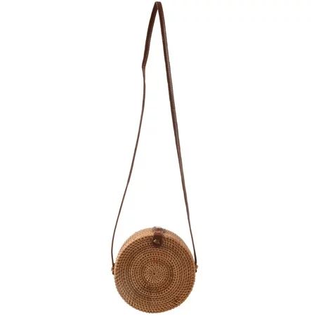 Bali Vintage Handmade Crossbody Leather Bag Round Beach Bag Girls Circle Rattan bag Small Bohemian S | Walmart (US)