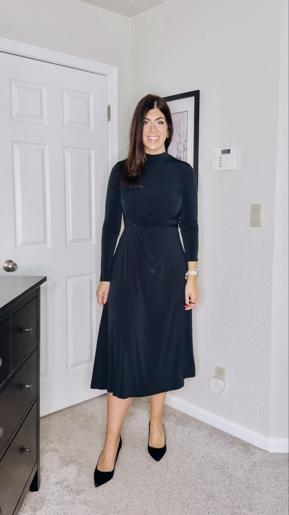 Workwear under $50
In a large in the black long sleeve work dress 

#LTKMidsize #LTKFindsUnder50 #LTKWorkwear
