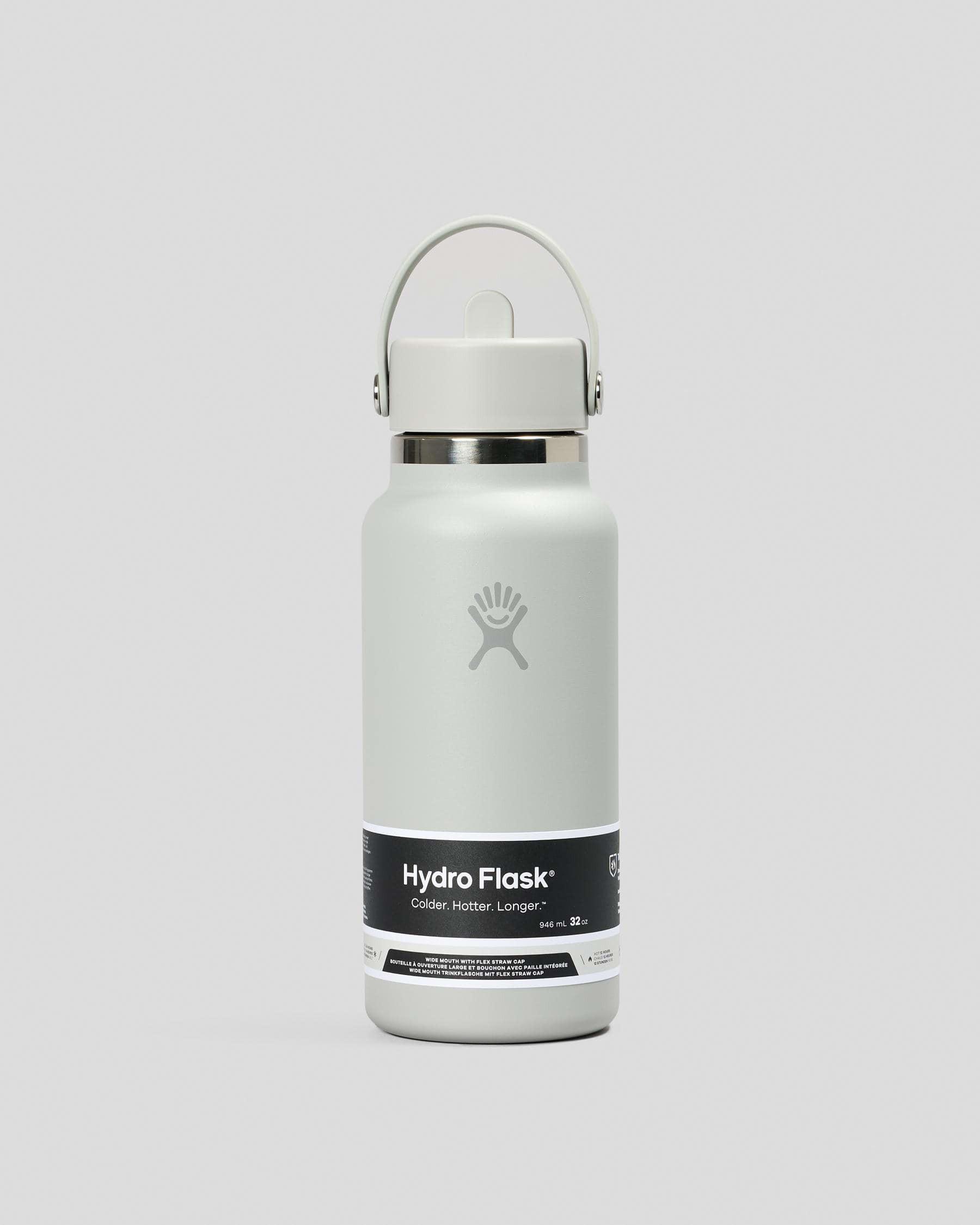 Hydro Flask 32Oz Wide Mouth Flex Straw Cap Bottle in Grey | City Beach (ANZ)