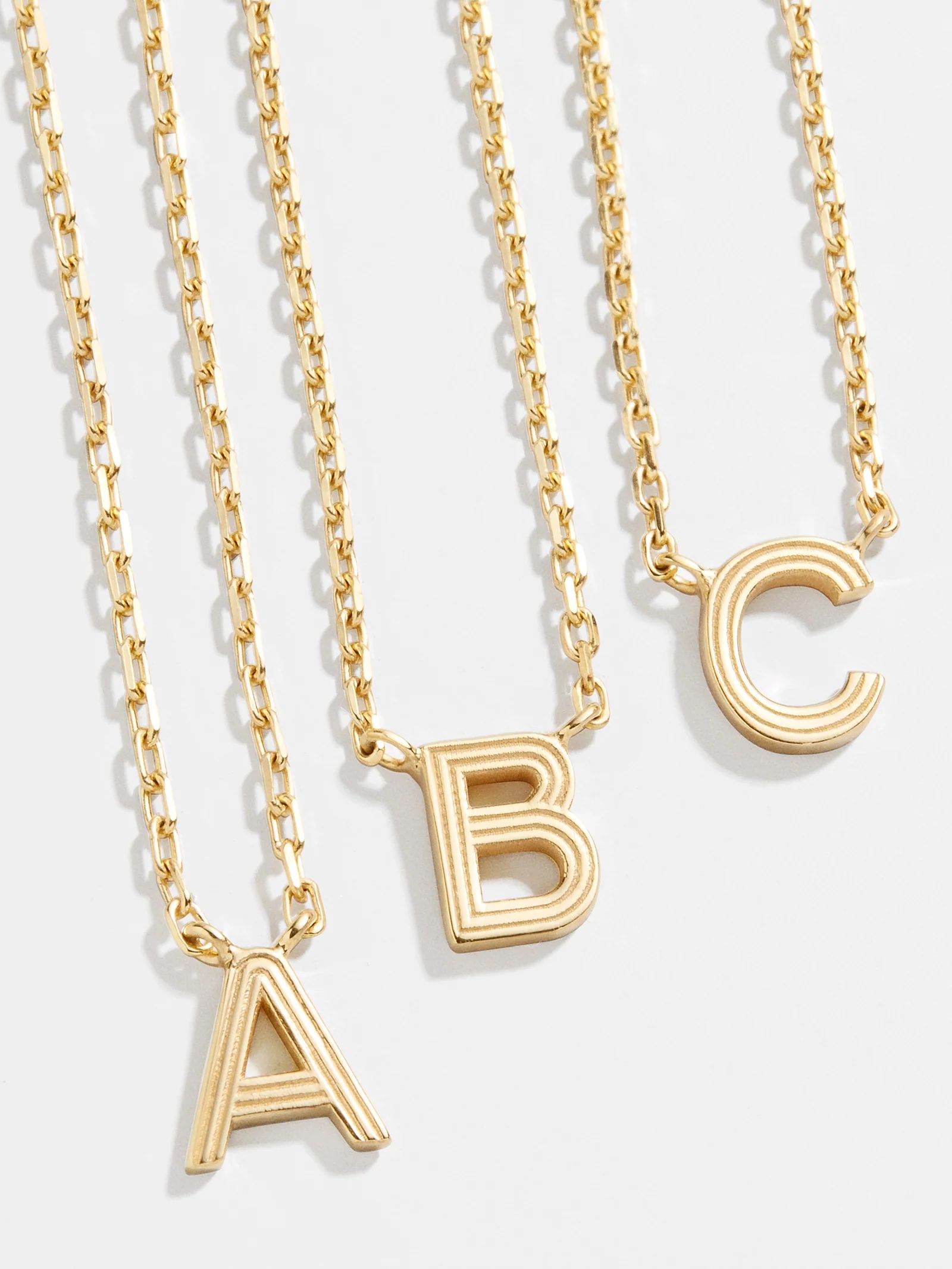 18K Gold Etched Initial Necklace | BaubleBar (US)