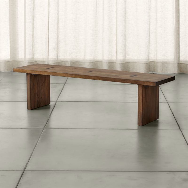 Monarch Shiitake 65" Solid Walnut Bench | Crate & Barrel | Crate & Barrel