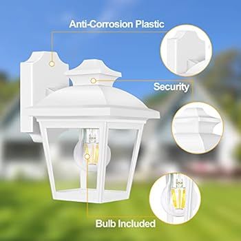 FUDESY Outdoor Wall Lantern, Exterior Waterproof Porch Light, Plastic Material Wall Sconce Light ... | Amazon (US)
