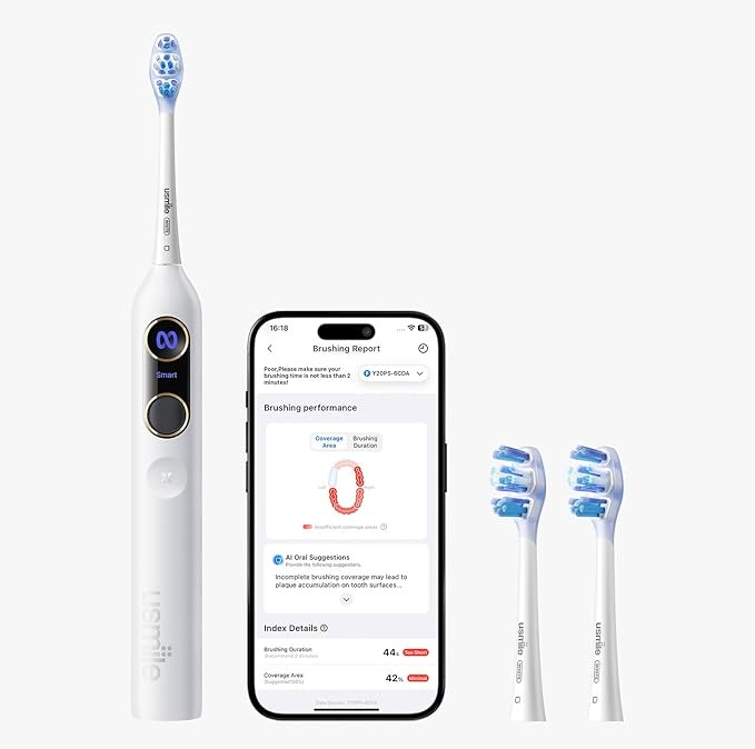 usmile Y20 PRO Smart Electric Toothbrush for Adults, Self-Adaptive Brushing Modes, 90-Day Battery... | Amazon (US)