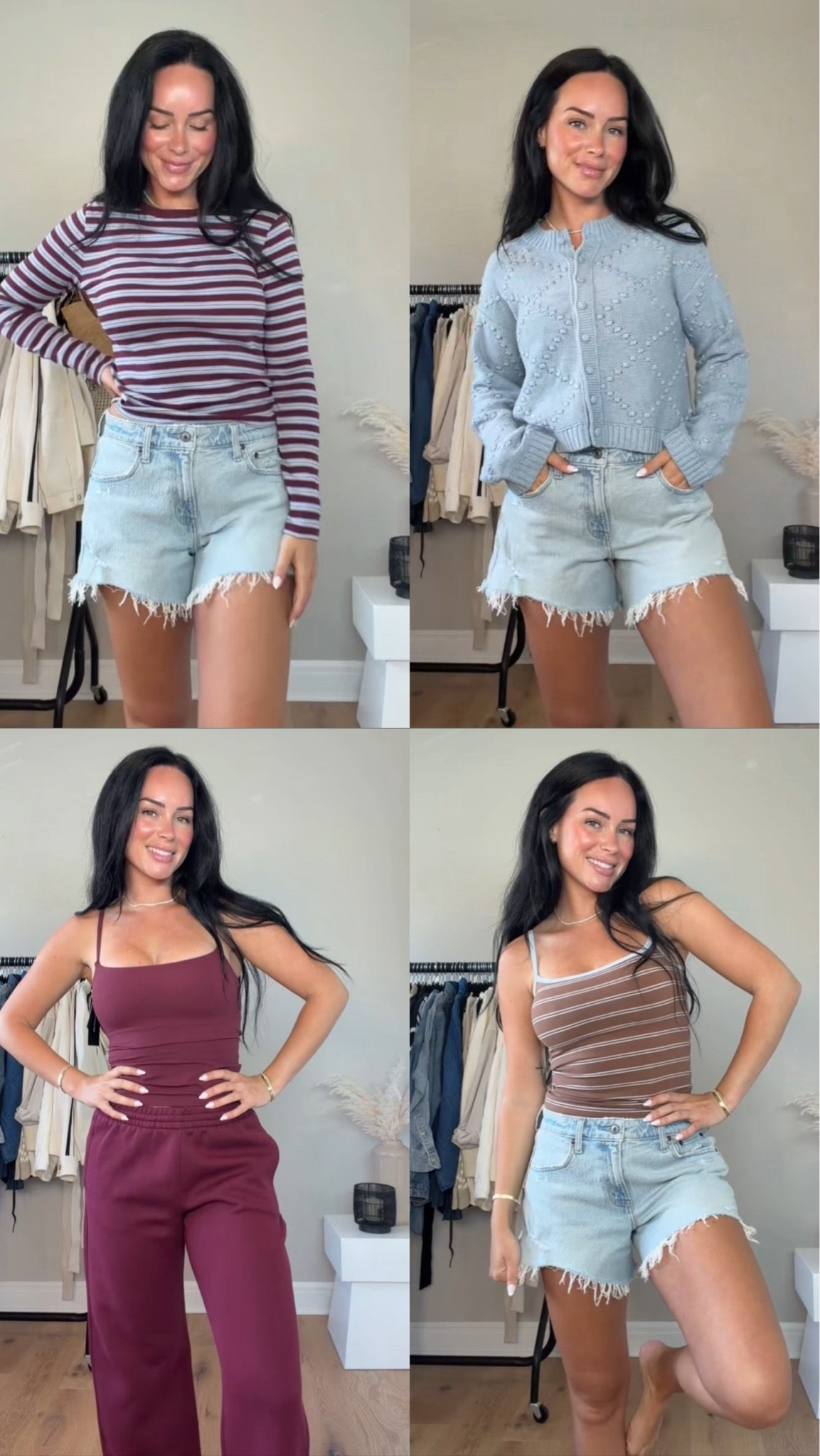Abercrombie new arrivals ✨ 

My sizing 5’7, 145lbs, 33dd
I’m wearing size smalls, 27 curve love