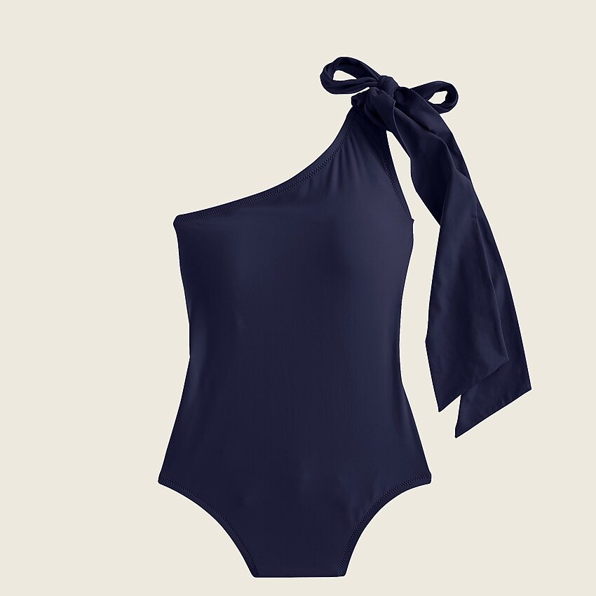 Bow-tie one-shoulder one-piece swimsuit | J. Crew US