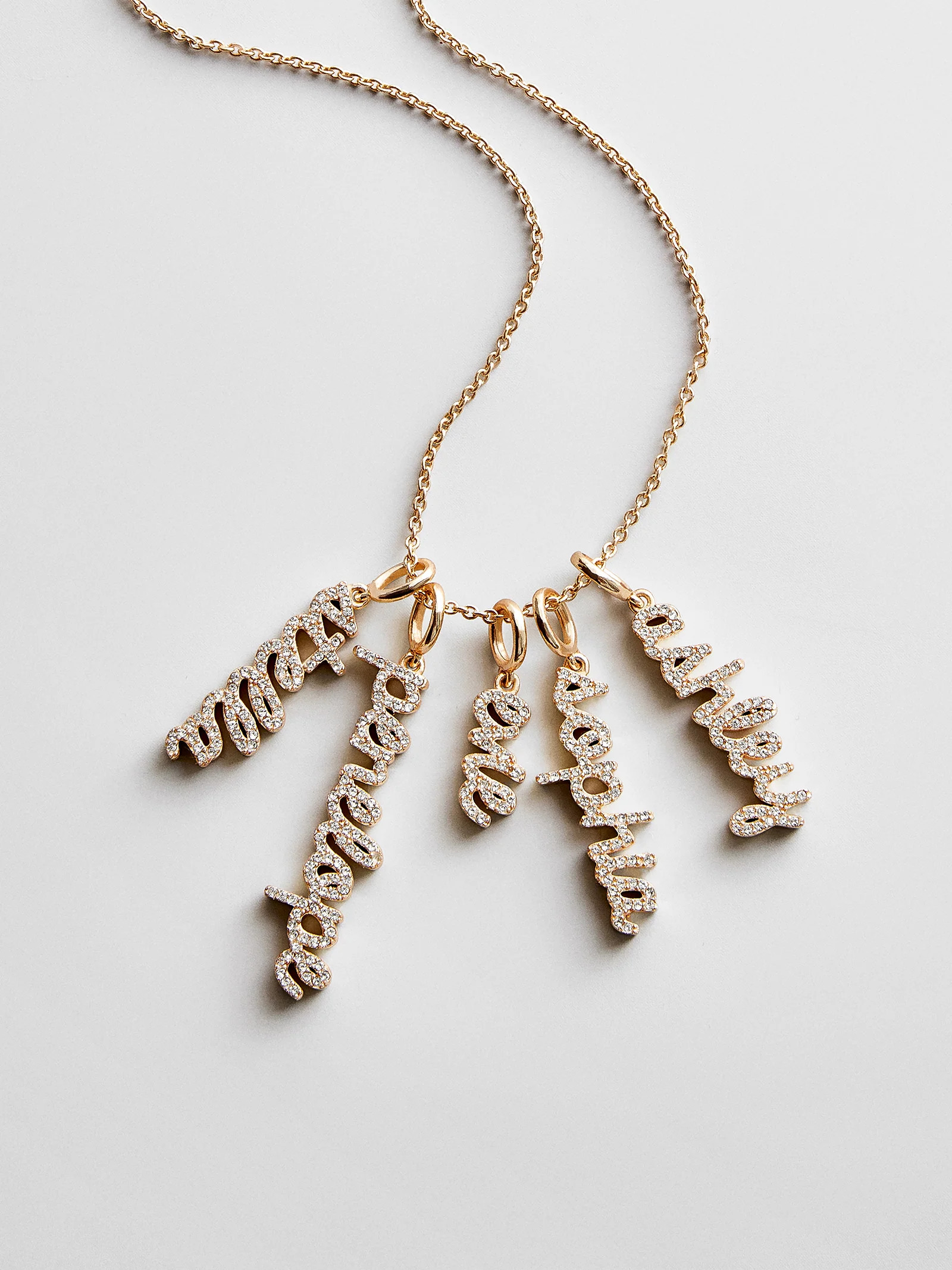 Mini Pavé Script Cluster Custom Nameplate Necklace - 1 Name | BaubleBar