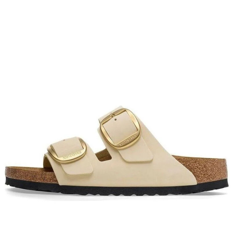 (WMNS) Birkenstock Arizona Big Buckle Nubuk Leather Narrow Fit 'Beige' 1026585 | KICKS CREW