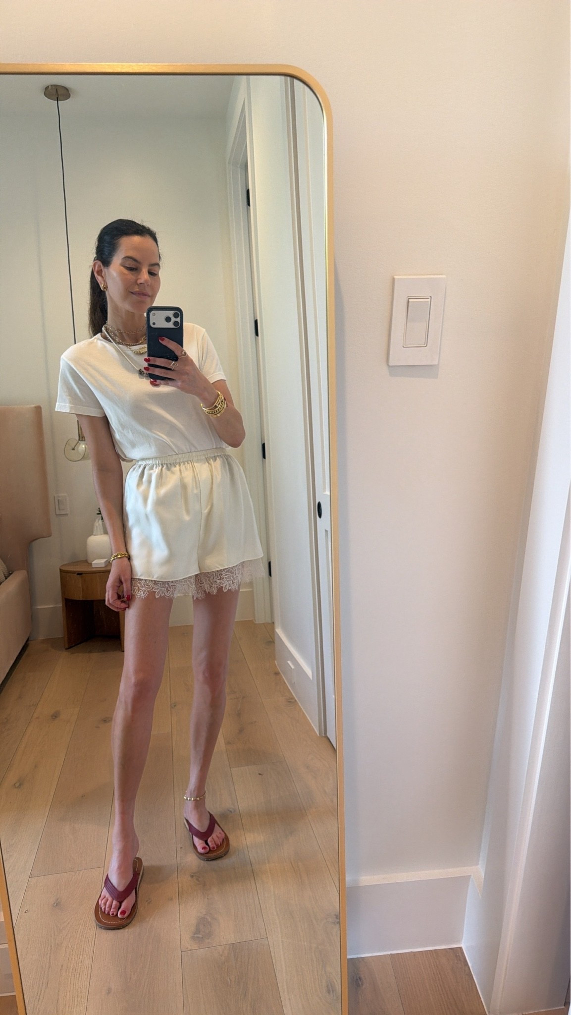 I love that these sandals make any outfit just more casual! So happy these shorts are back in stock. I wear a 34.