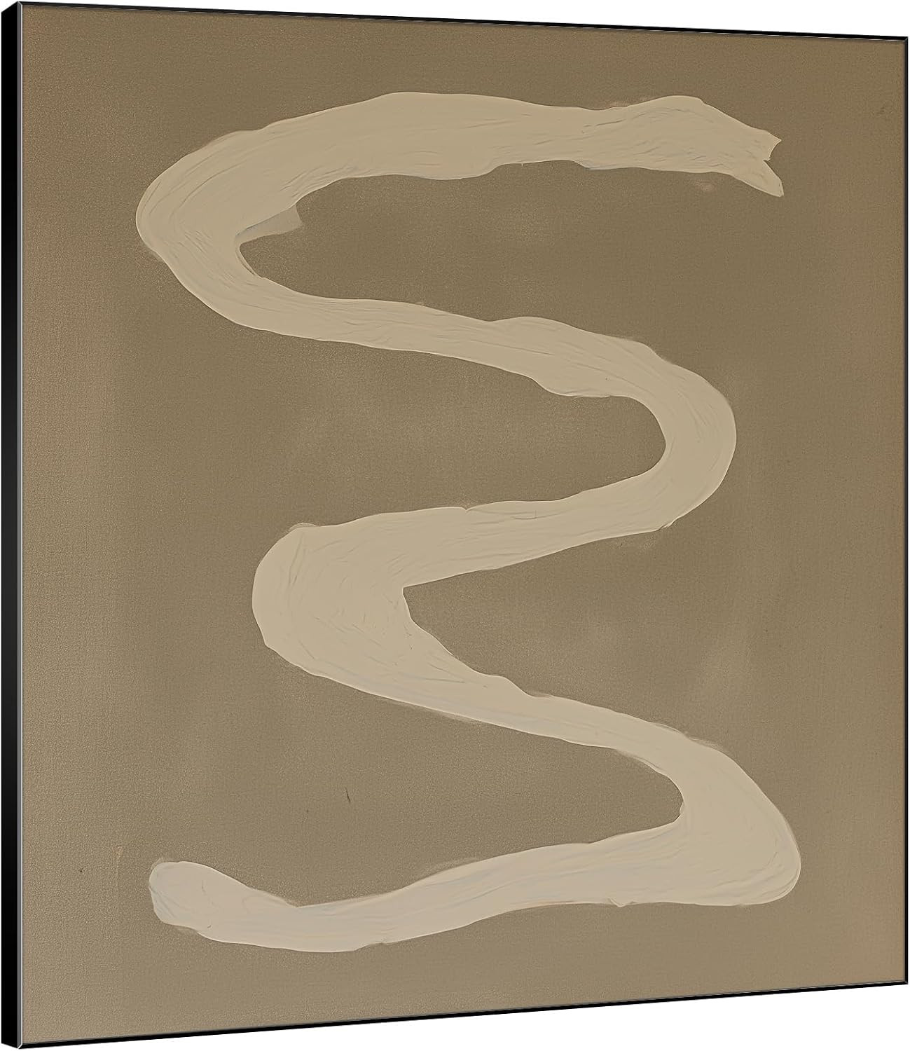 SIGNWIN 72"x72" Extra Large Framed Wall Art Beige Squiggle for Living Room | Amazon (US)