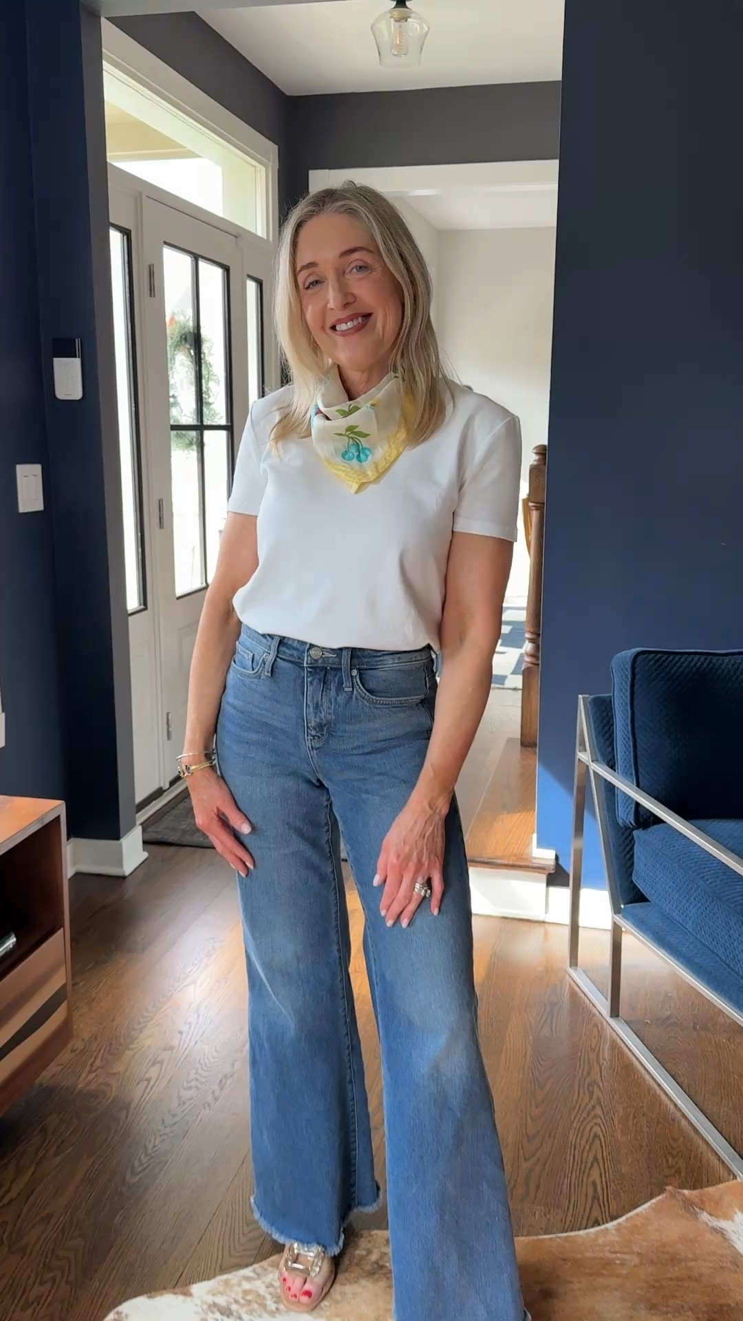 Spring outfit with Zara tee size S and NYDJ wide leg denim size 00.

Spring outfits 2026, work outfit, business casual outfit, fashion over 40, fashion over 50, everyday outfit, white tee outfit, affordable outfit, sustainable denim, raw hem denim, wide leg denim 

#LTKOver40 #LTKgrwm #LTKootd