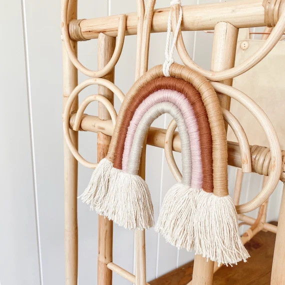 Macrame Rainbow Wall Hanging/ Bohemian Nursery Wall Decor / Earthly Rainbow | Etsy (US)