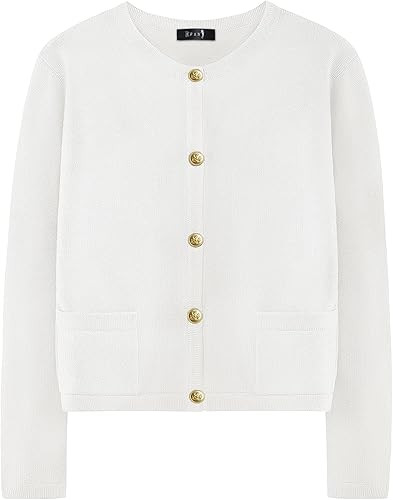 EFAN Womens Knit Cardigan Sweaters Open Front Button Cropped Sweater Jackets with Pockets 2024 | Amazon (US)