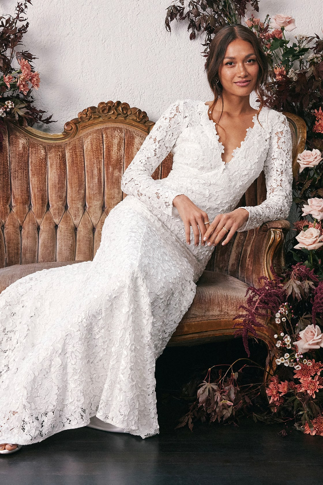 Following Your Heart White Lace Long Sleeve Maxi Dress | Lulus (US)