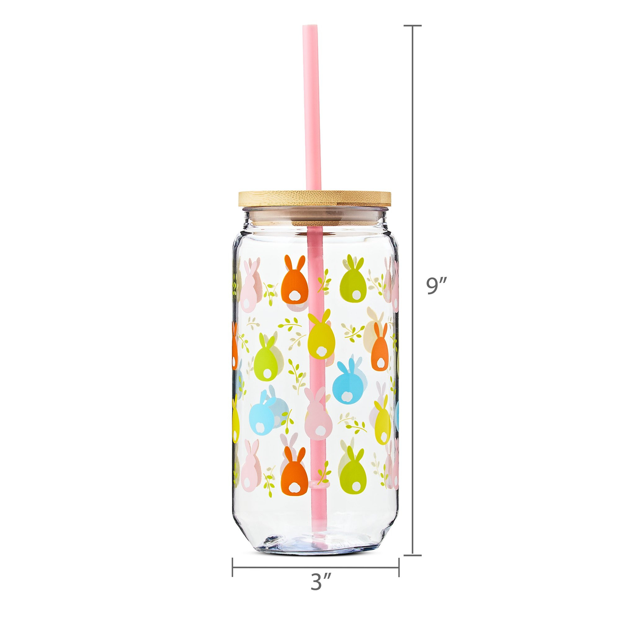 Easter Plastic Bunny Cup with Bamboo Lid and Plastic Straw, 20 fl oz, by Way To Celebrate - Walma... | Walmart (US)