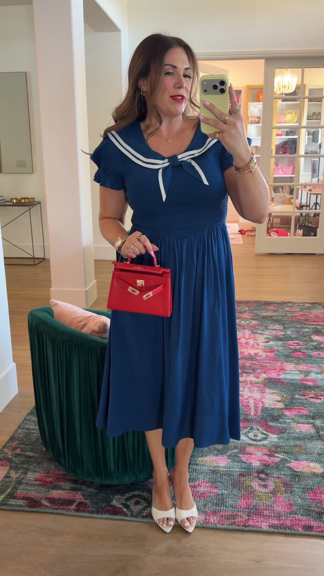 curvy midsize red white and blue outfit! wearing size large in navy + white midi dress! so cute for the 4th of July weekend coming up 💙 comes in mini size too!

#LTKSeasonal #LTKMidsize