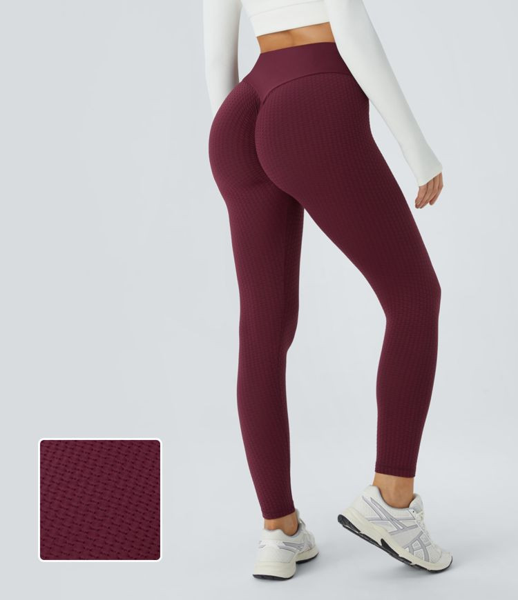 Women’s Seamless Flow High Waisted Jacquard Butt Lifting Leggings - Halara | HALARA