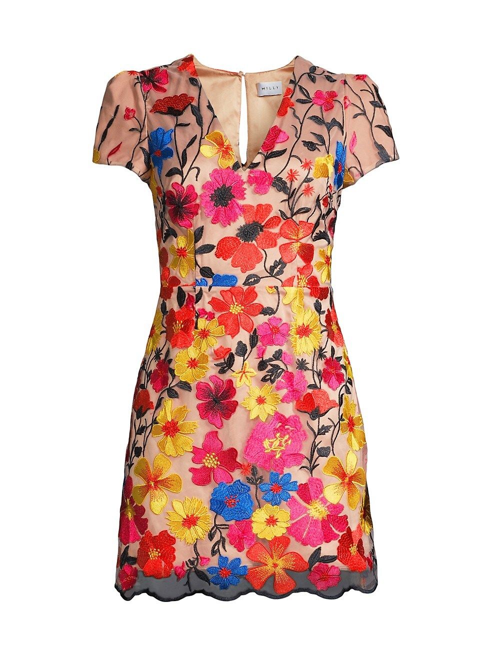 Milly Atalie Floral Mesh Embroidered Dress | Saks Fifth Avenue