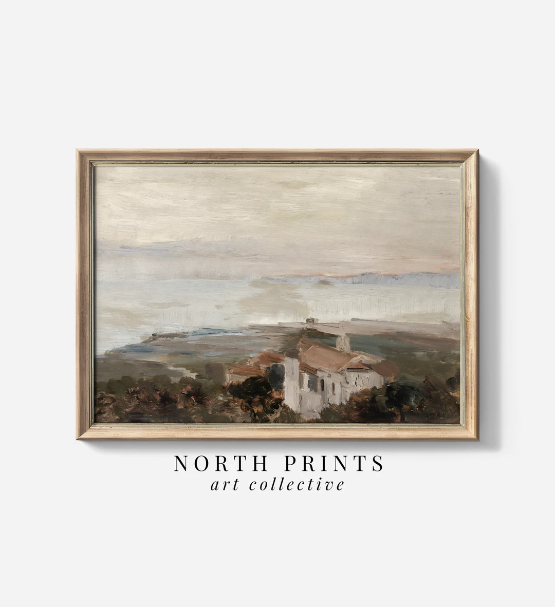 European Coastal Painting | Warm Tone Vintage Wall Art | Digital PRINTABLE Download | 4-205 | Etsy (US)