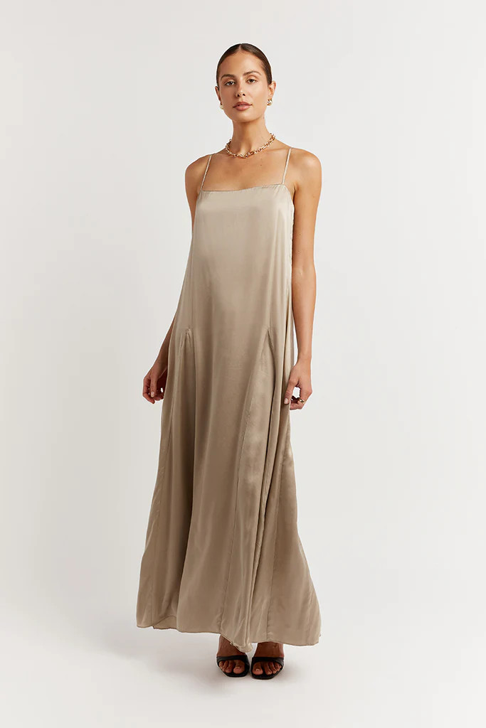 EVANS STONE SILK SLIP MIDI DRESS | DISSH