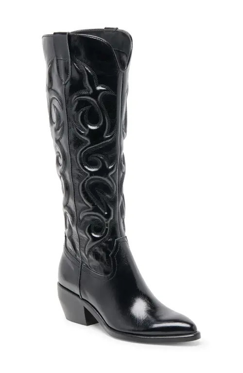Dolce Vita Mirla Western Boot in Black Leather at Nordstrom, Size 5.5 | Nordstrom