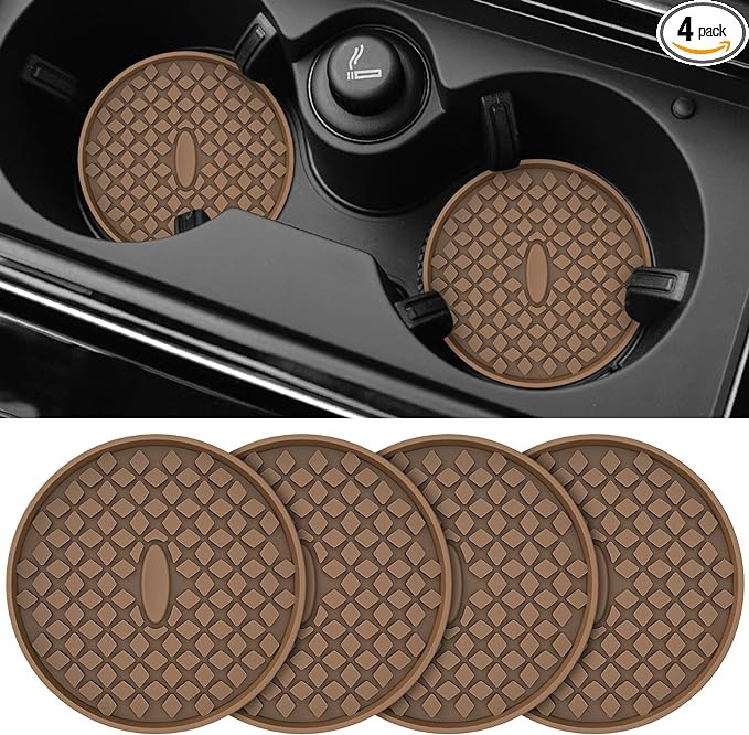 ME.FAN Car Cup Coasters [4 Pack] Silicone Car Coasters/Cup Mats, Non-Slip Recessed Car Interior A... | Amazon (US)