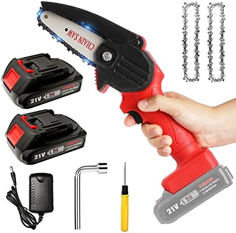 Mini Chainsaw Cordless, VSSAW 4 inch Battery Power Chain Saw, Portable Handheld Small Chainsaw wi... | Amazon (CA)