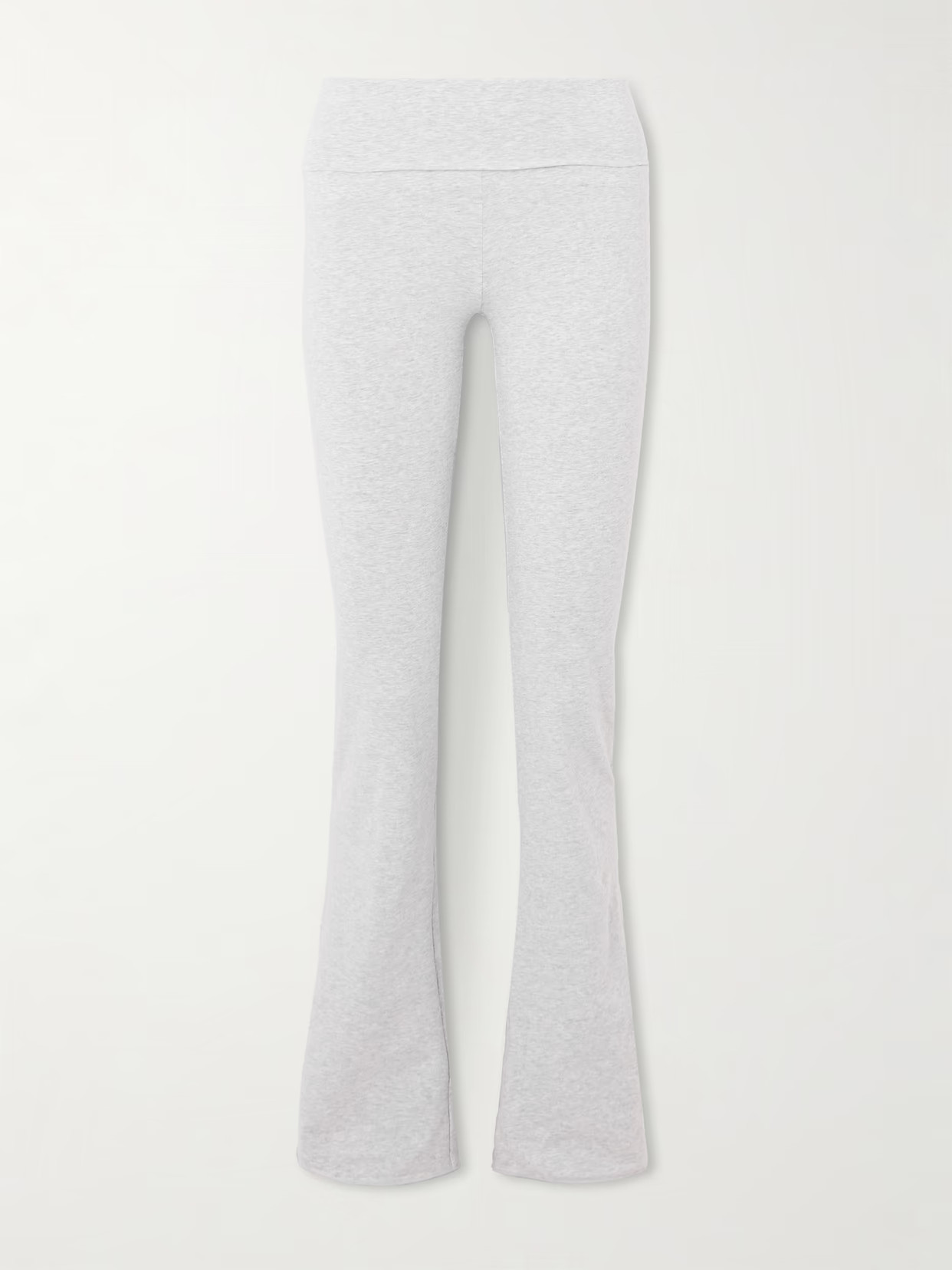 SKIMS - Stretch-cotton Jersey Foldover Pants - Light Heather Grey | NET-A-PORTER (US)