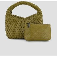 The Very Collection Woven Shoulder Bag, Green, Women | Very (UK)