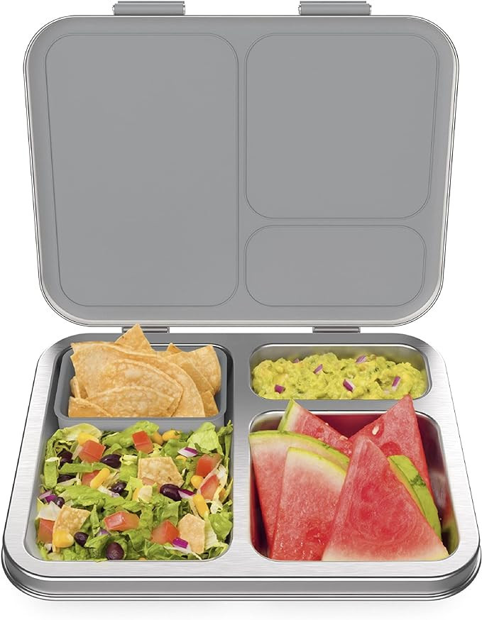 Bentgo® Kids Stainless Steel Leak-Resistant Lunch Box - Bento-Style Redesigned in 2022 w/Upgrade... | Amazon (US)