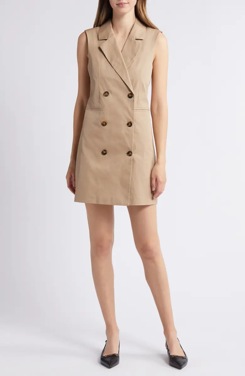 Coco Sleeveless Double Breasted Twill Blazer MinidressFrench Connection | Nordstrom